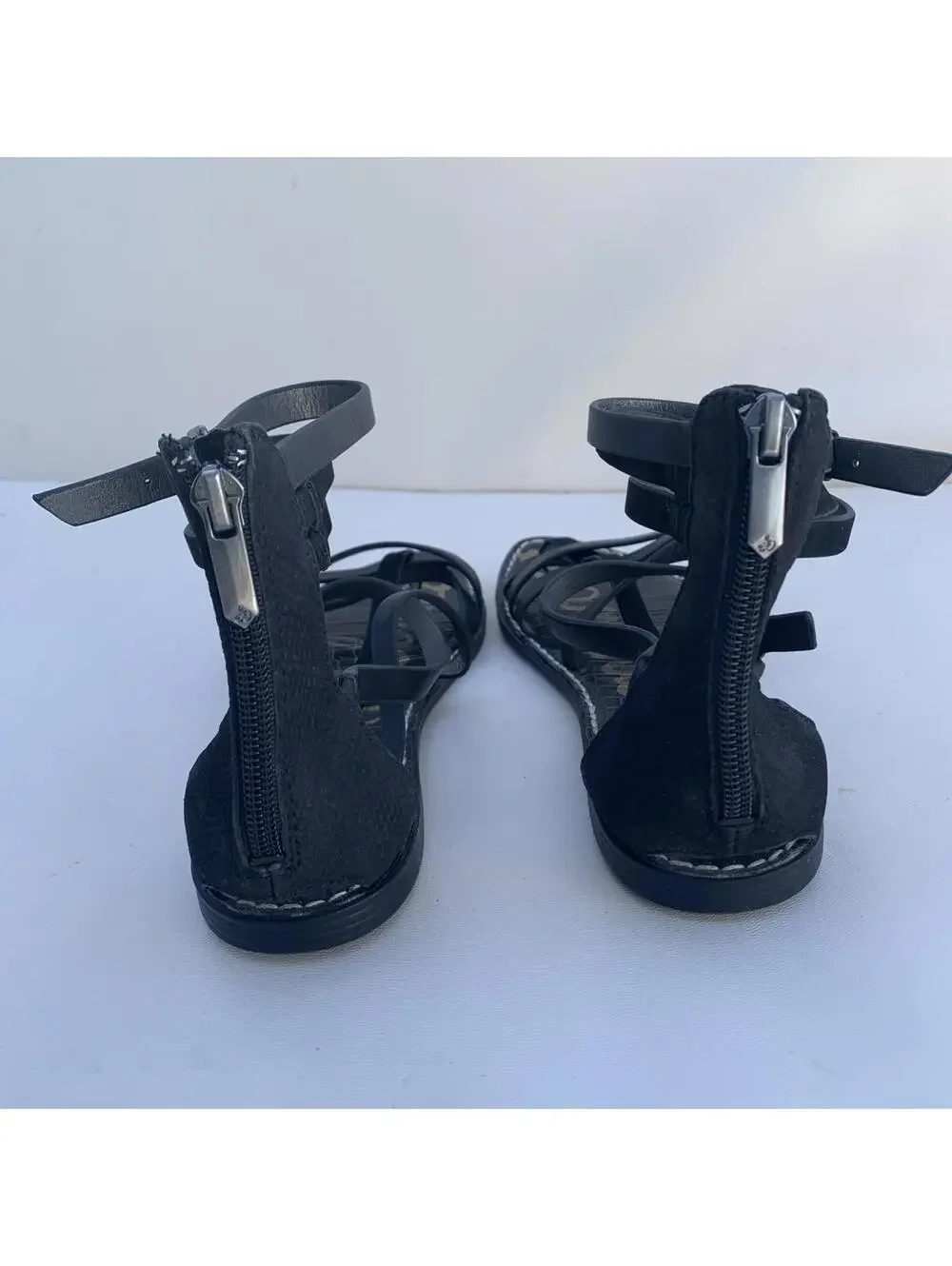 Sam Edelman Gladiator Sandals Black Flats Sz 9 Womens - Picture 9 of 11